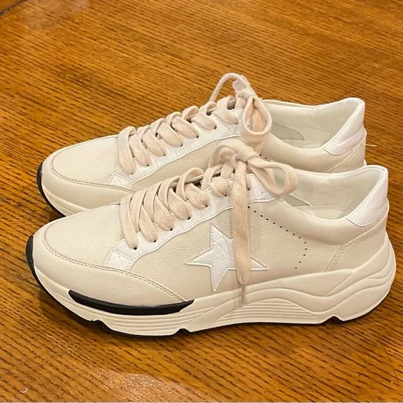 NWOT White Raven Star Sneakers in Cream/Black in Size 6M - Picture 2 of 5